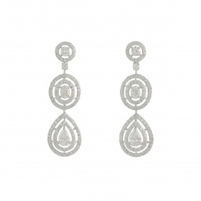 White Gold Diamond Drop Earrings 3.97ct G-H/VS